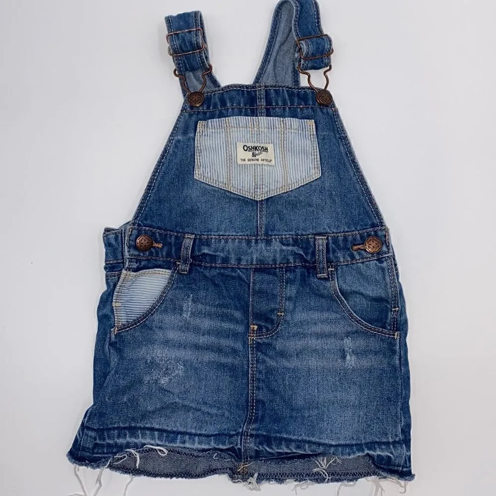 OshKosh B’gosh denim skirt/dress overalls Size 3T
